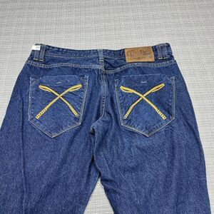 AKOO Jeans Men 38x32 tag* (36)‎ Dark Blue Denim Straight Leg Y2K